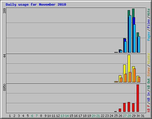 Daily usage for November 2010