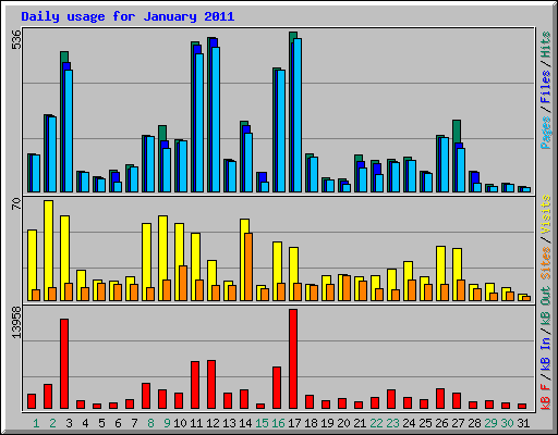 Daily usage for January 2011