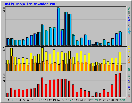 Daily usage for November 2013