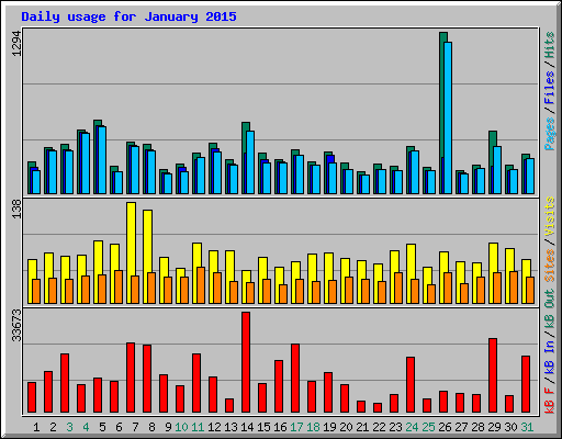 Daily usage for January 2015