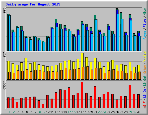 Daily usage for August 2015