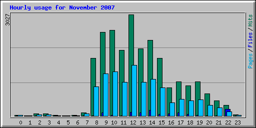 Hourly usage for November 2007