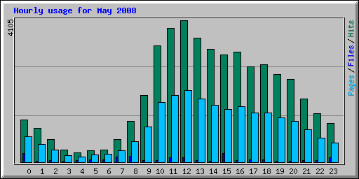 Hourly usage for May 2008