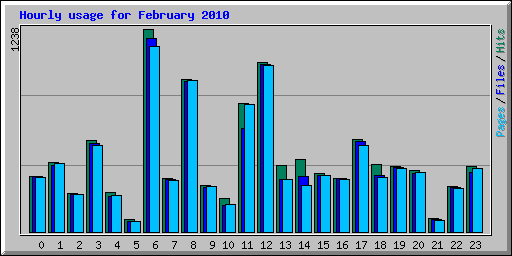 Hourly usage for February 2010