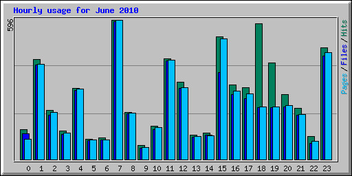 Hourly usage for June 2010