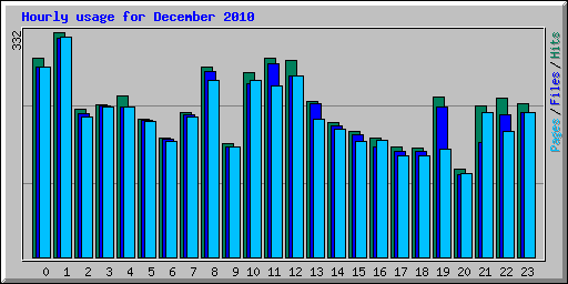 Hourly usage for December 2010