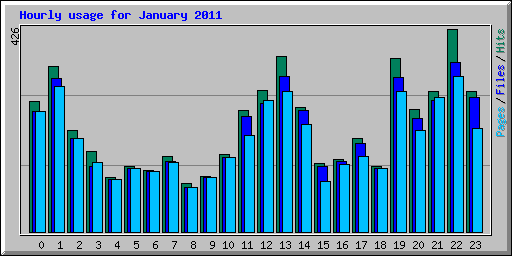 Hourly usage for January 2011