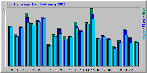 Hourly usage for February 2011