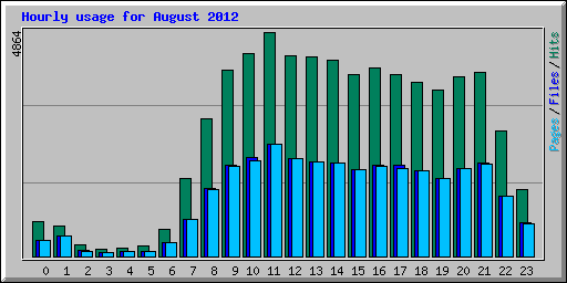 Hourly usage for August 2012