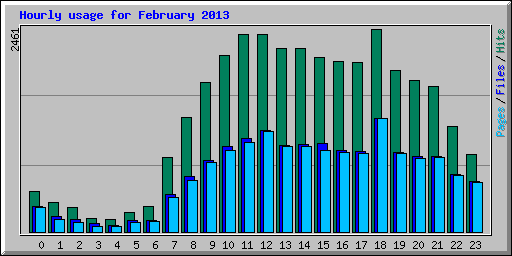 Hourly usage for February 2013