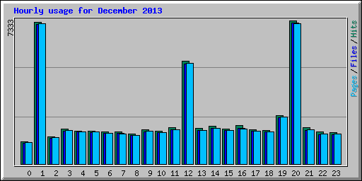 Hourly usage for December 2013