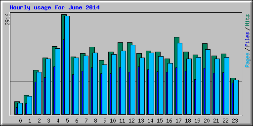 Hourly usage for June 2014