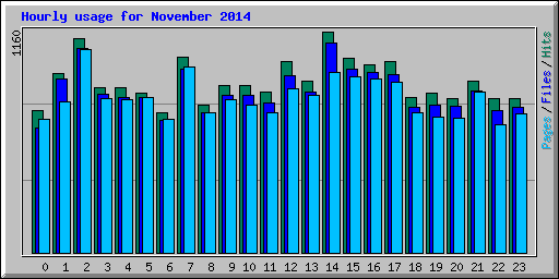 Hourly usage for November 2014