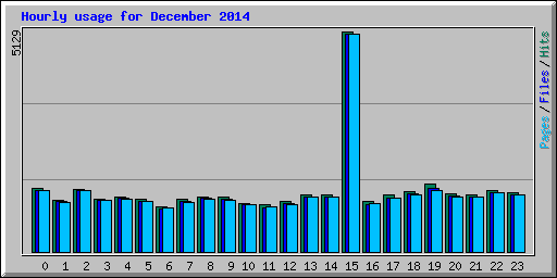 Hourly usage for December 2014