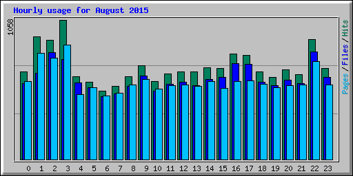 Hourly usage for August 2015