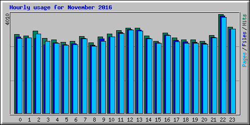 Hourly usage for November 2016