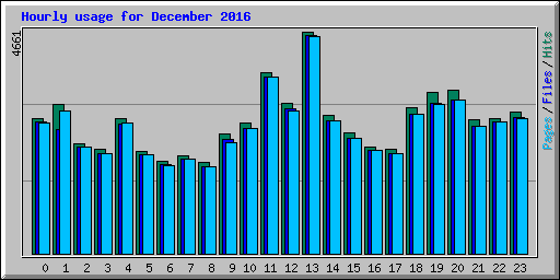 Hourly usage for December 2016