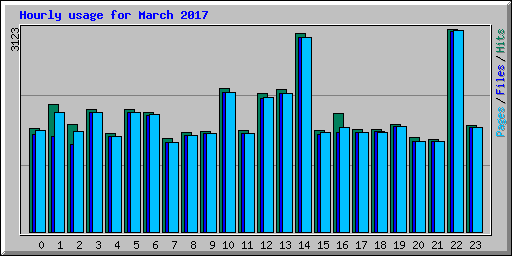 Hourly usage for March 2017