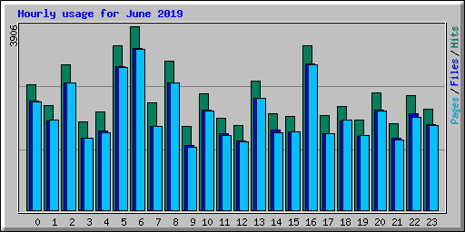 Hourly usage for June 2019