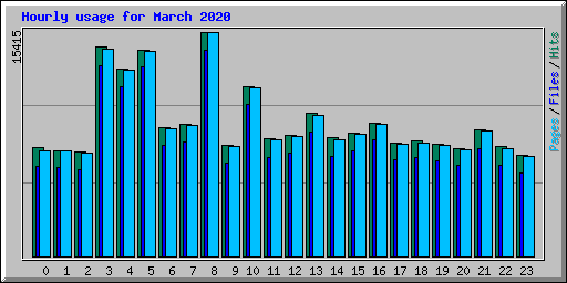 Hourly usage for March 2020