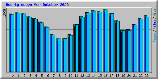 Hourly usage for October 2020