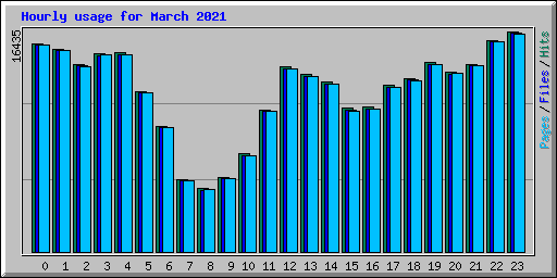 Hourly usage for March 2021