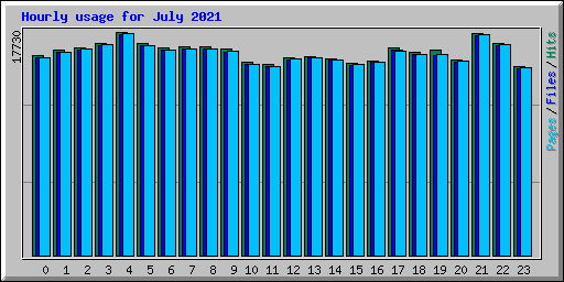 Hourly usage for July 2021