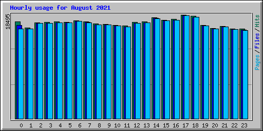 Hourly usage for August 2021